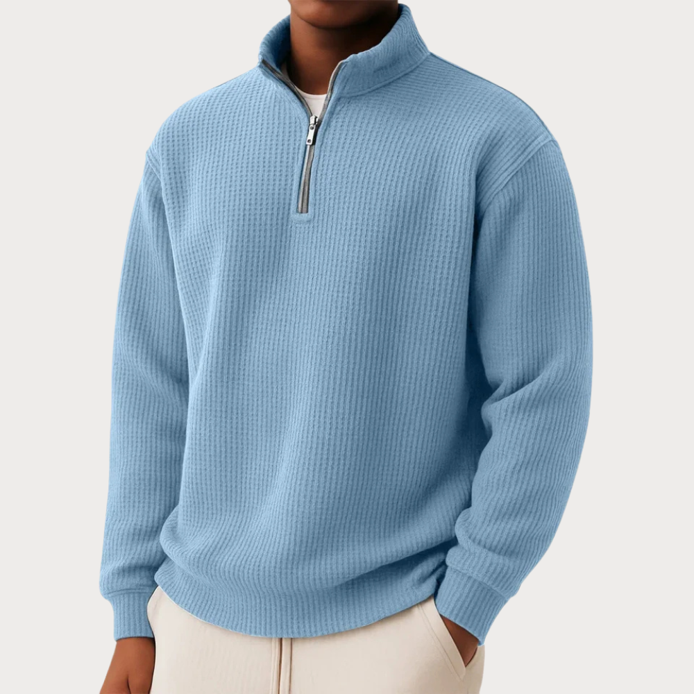 HARRISON OF CALIFORNIA | ZIP-COLLAR KNIT SWEATER FOR MEN
