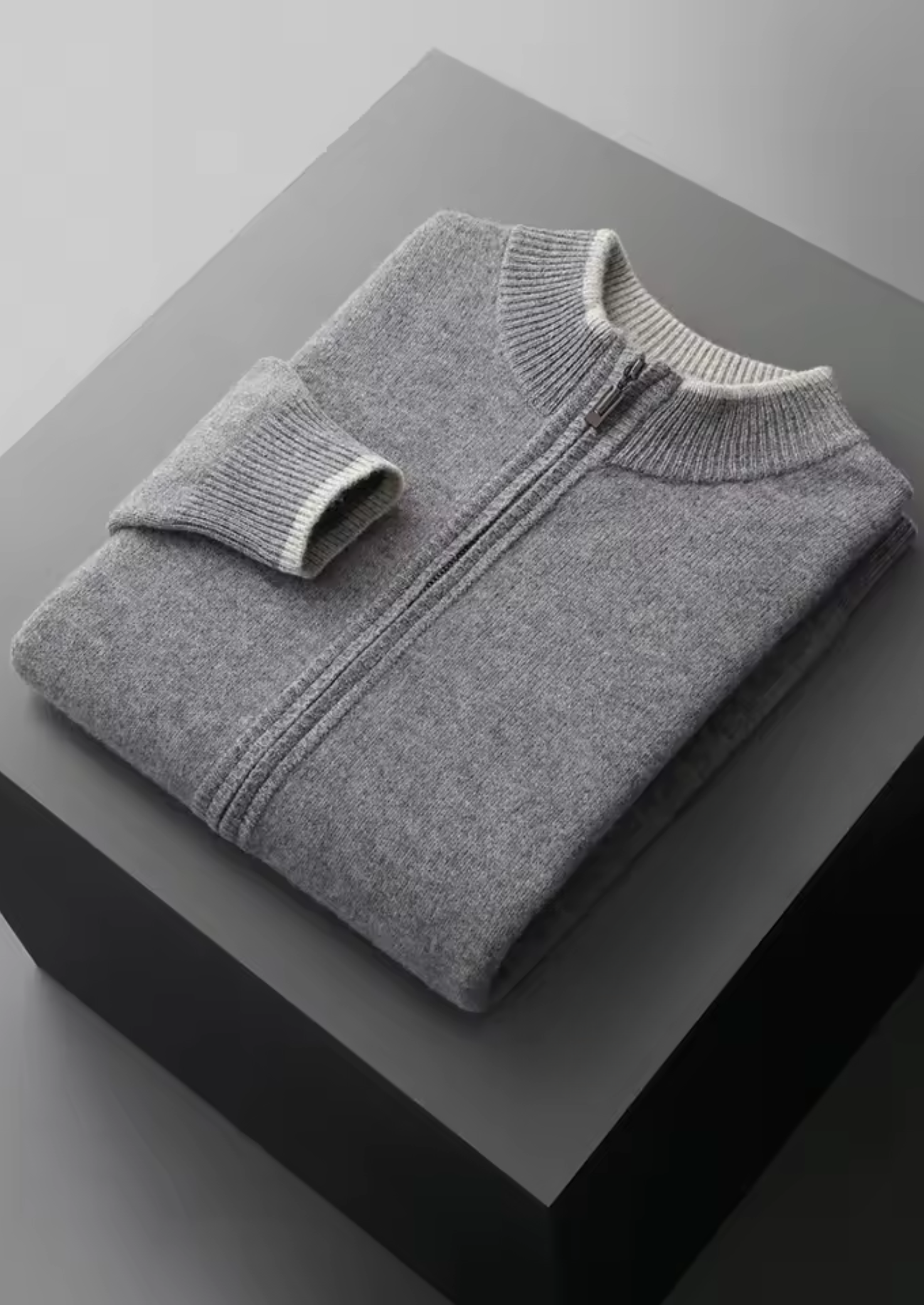 HARRISON OF CALIFORNIA | TWO-TONE ZIP CARDIGAN FOR MEN
