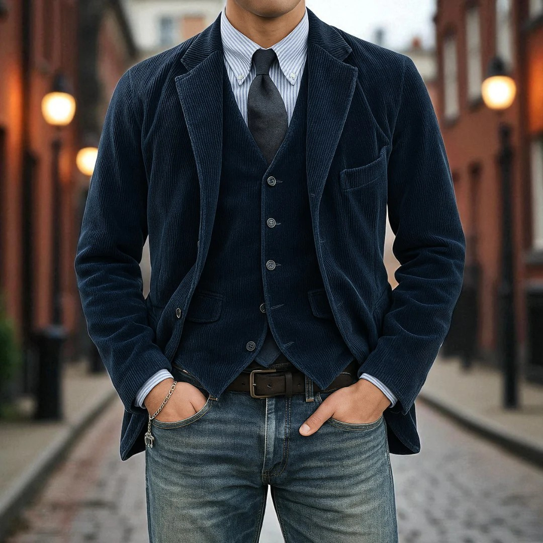 HARRISON OF CALIFORNIA | REFINED CORDUROY BLAZER SUIT FOR MEN