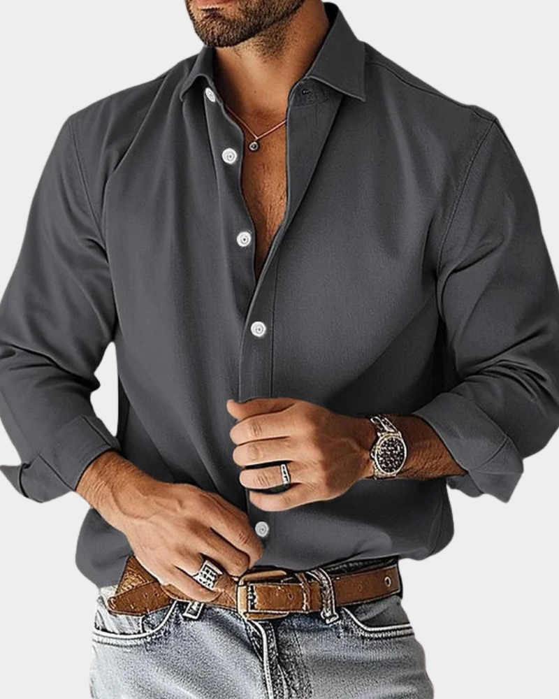 HARRISON OF CALIFORNIA | SLIM FIT STRETCH BUTTONED SHIRT FOR MEN