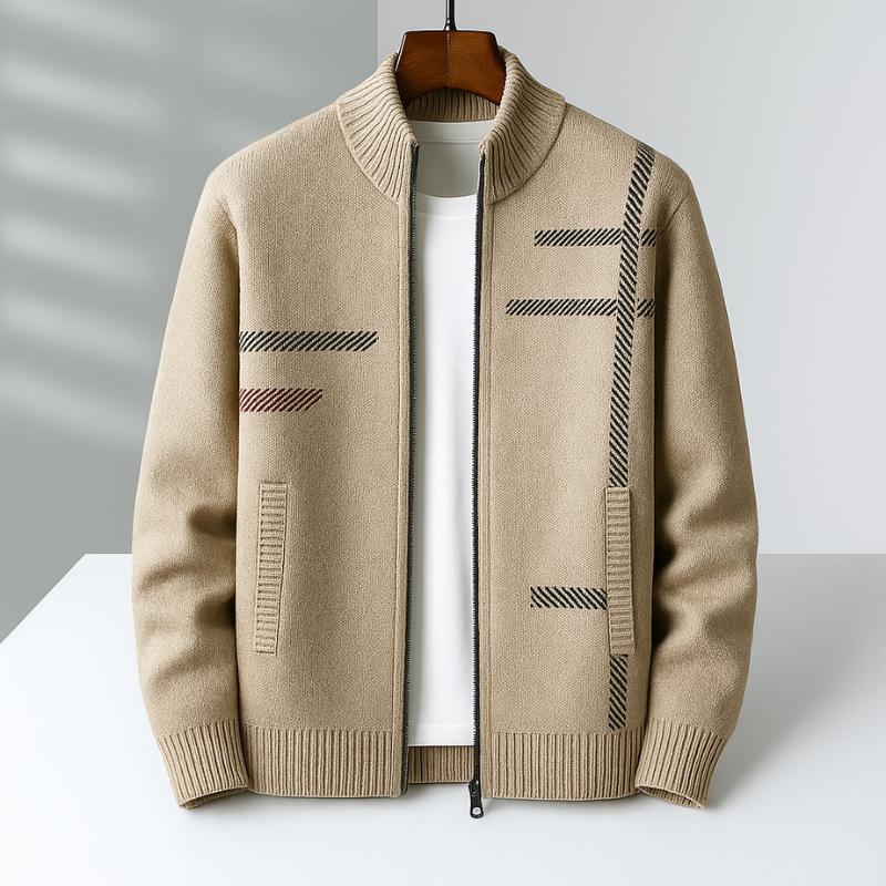 HARRISON OF CALIFORNIA | ZIP-UP KNIT JACKET FOR MEN