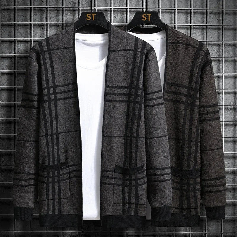HARRISON OF CALIFORNIA | CHECKERED KNIT CARDIGAN FOR MEN