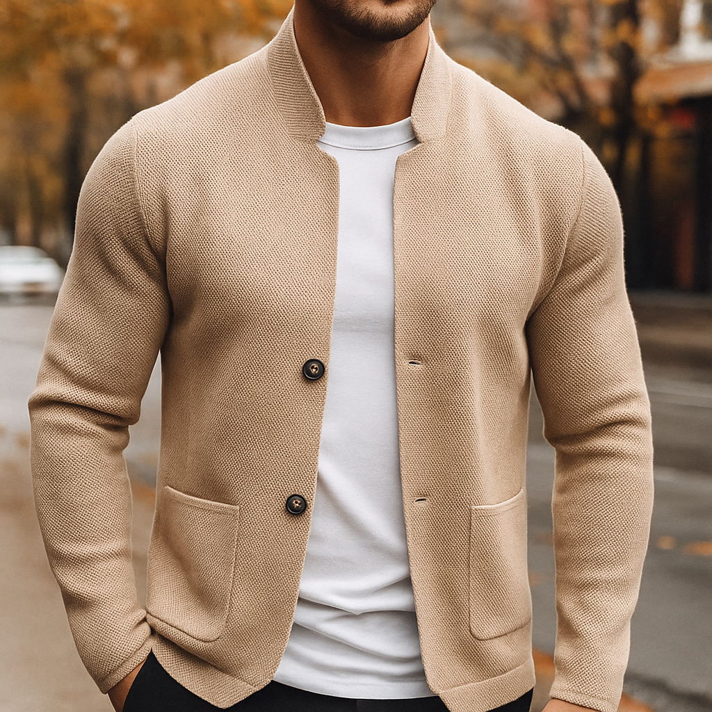 HARRISON OF CALIFORNIA | KNITTED WOOL CARDIGAN FOR MEN