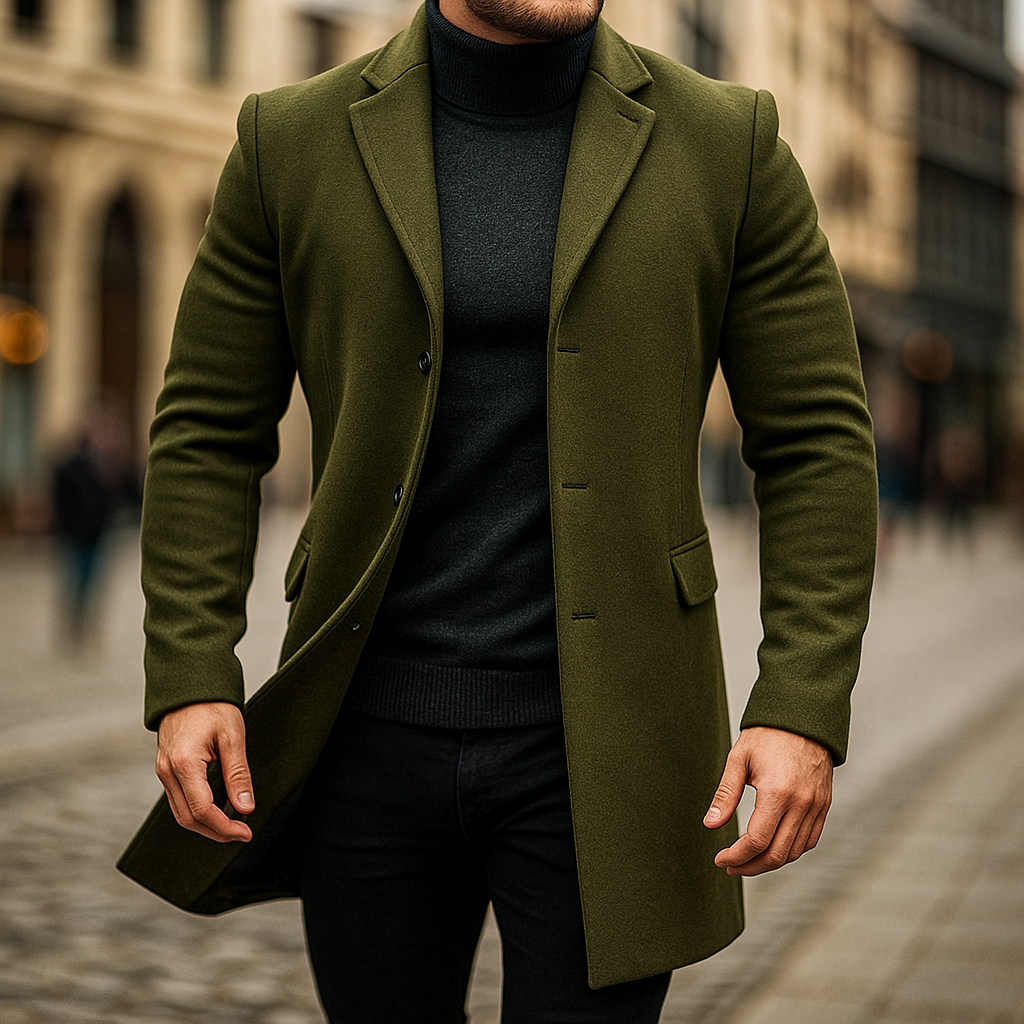 HARRISON OF CALIFORNIA | WOOL TRENCH COAT FOR MEN