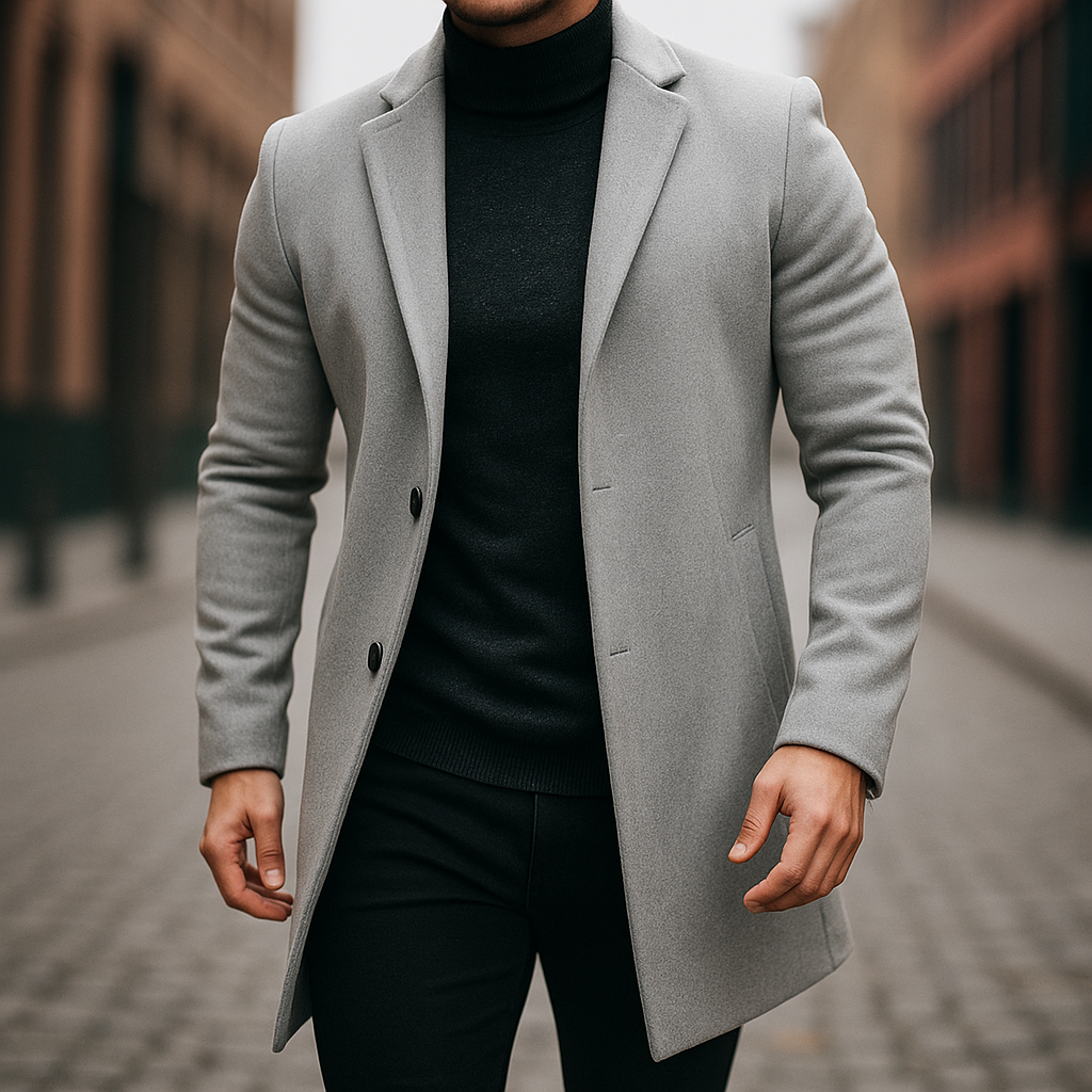 HARRISON OF CALIFORNIA | WOOL TRENCH COAT FOR MEN