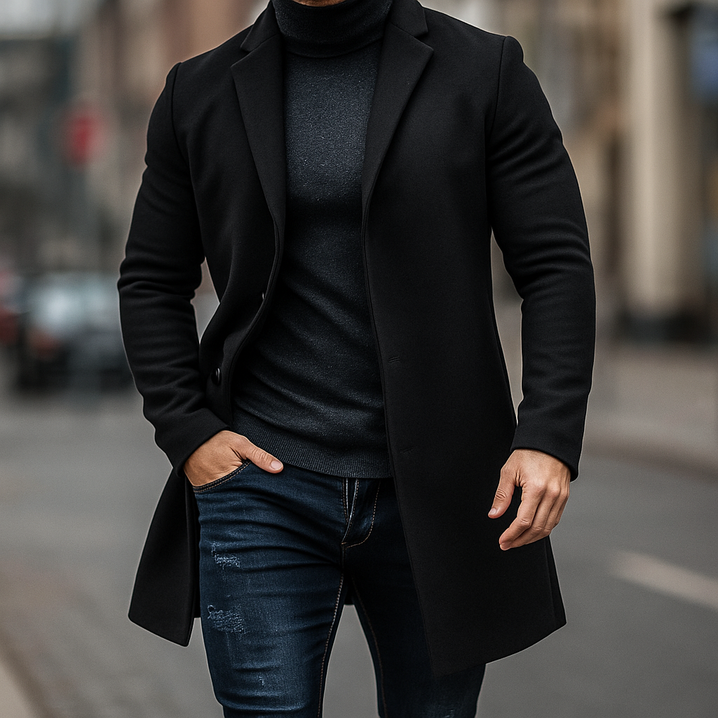 HARRISON OF CALIFORNIA | WOOL TRENCH COAT FOR MEN