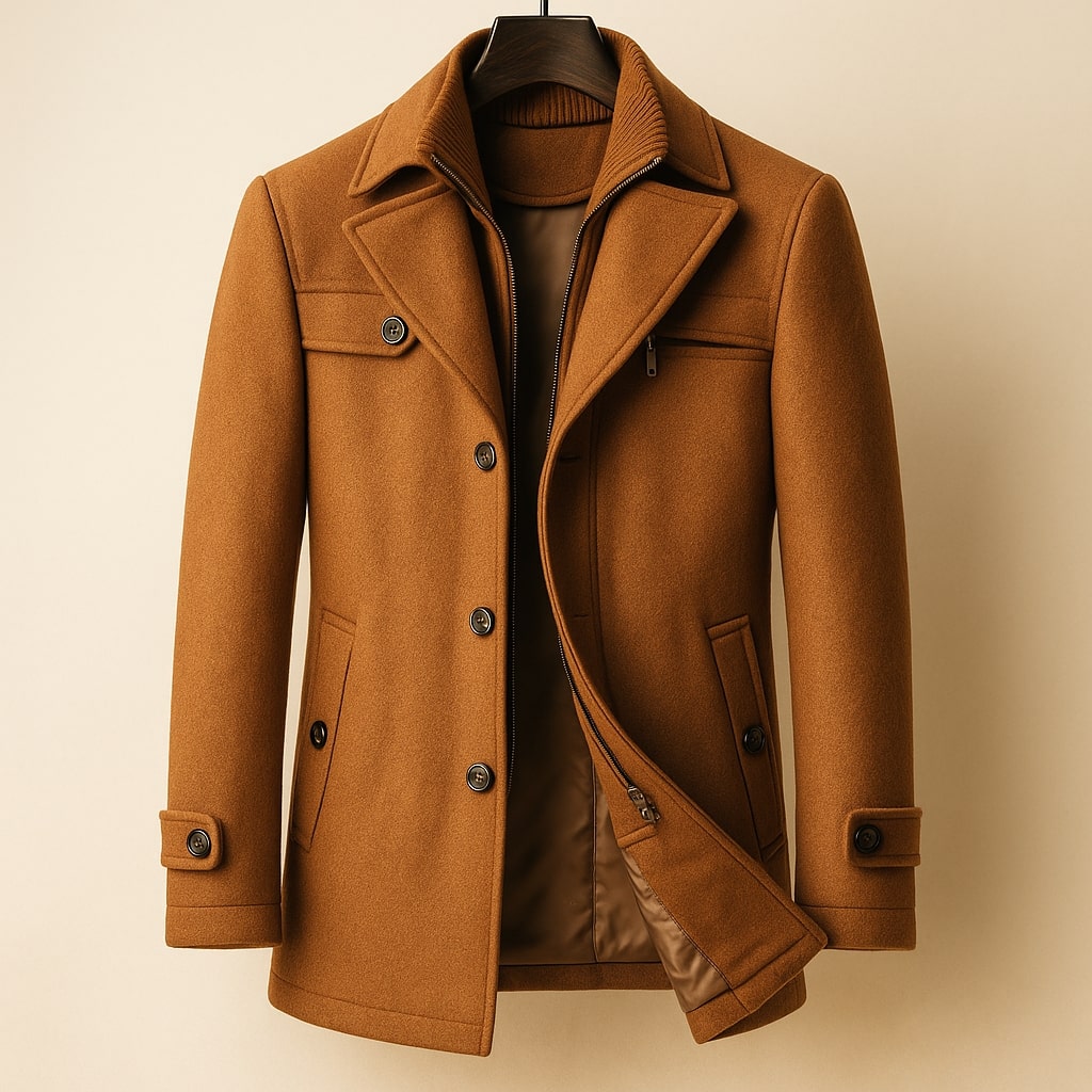 HARRISON OF CALIFORNIA | LONG WOOL COAT FOR MEN