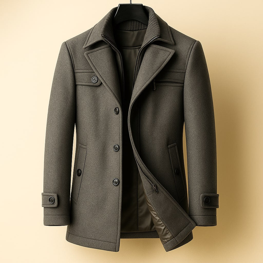 HARRISON OF CALIFORNIA | LONG WOOL COAT FOR MEN
