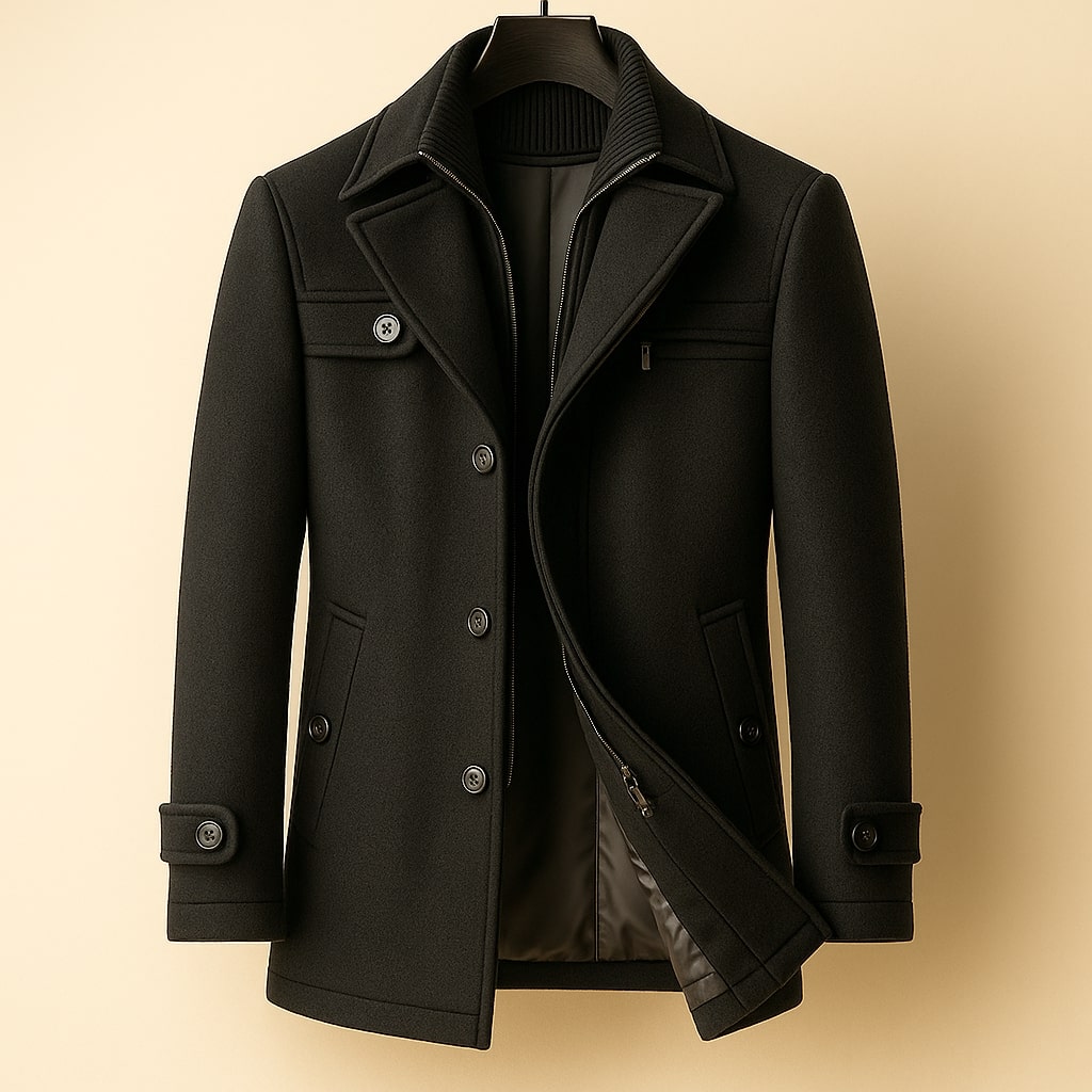 HARRISON OF CALIFORNIA | LONG WOOL COAT FOR MEN