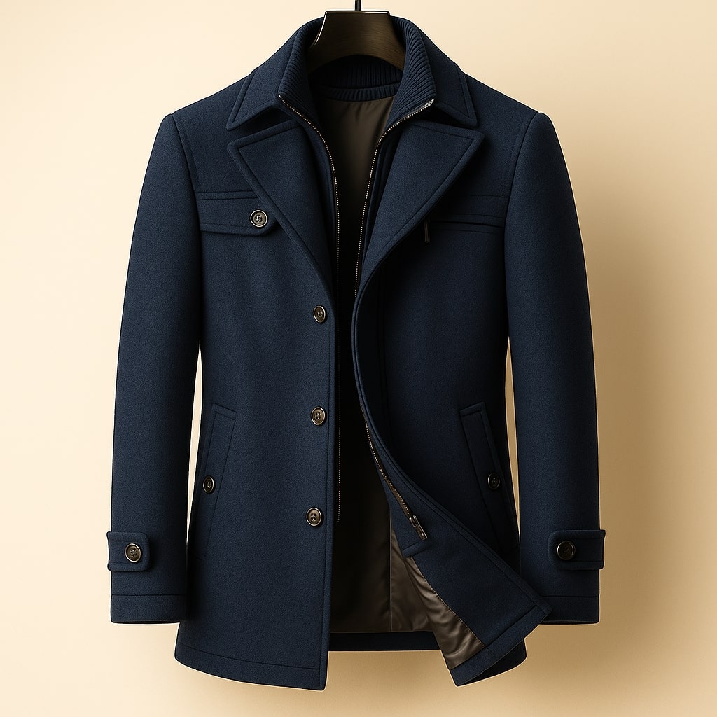 HARRISON OF CALIFORNIA | LONG WOOL COAT FOR MEN