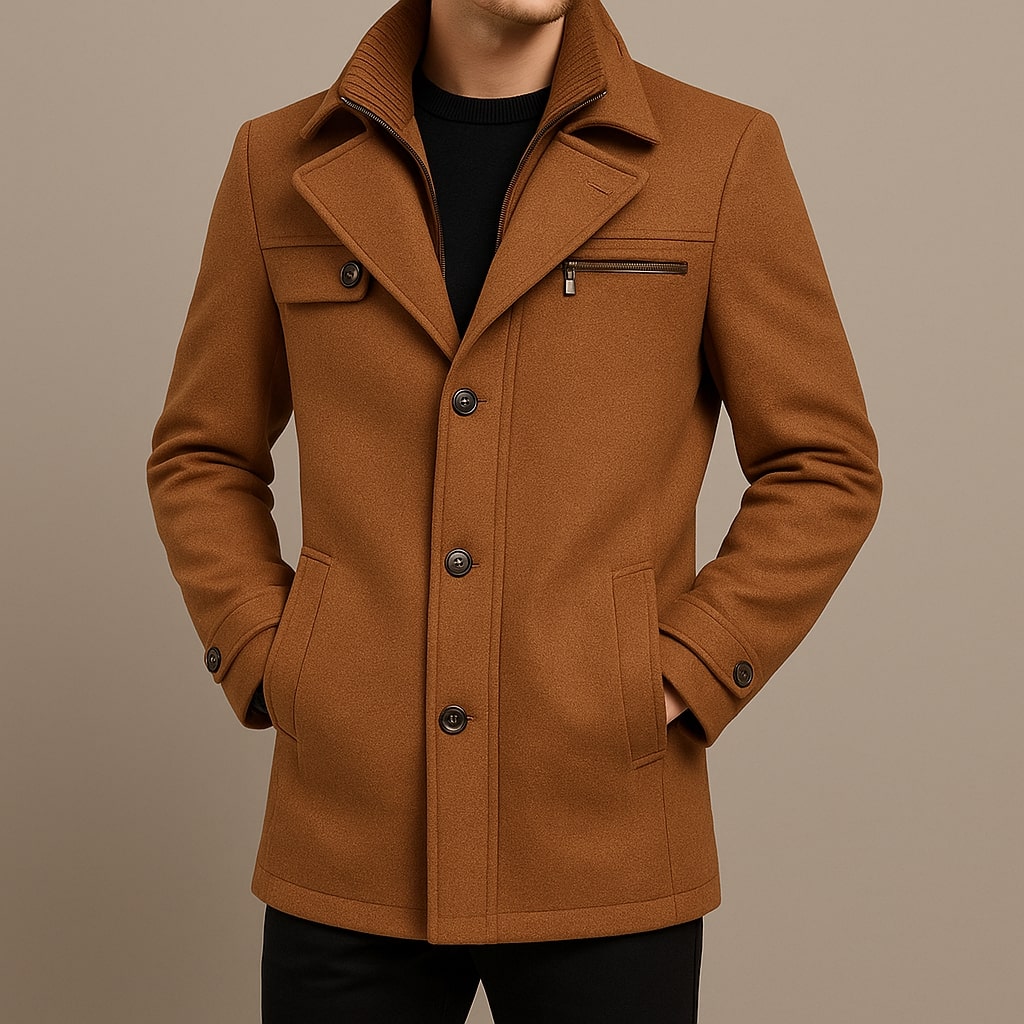 HARRISON OF CALIFORNIA | LONG WOOL COAT FOR MEN