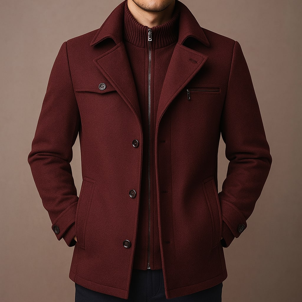HARRISON OF CALIFORNIA | LONG WOOL COAT FOR MEN