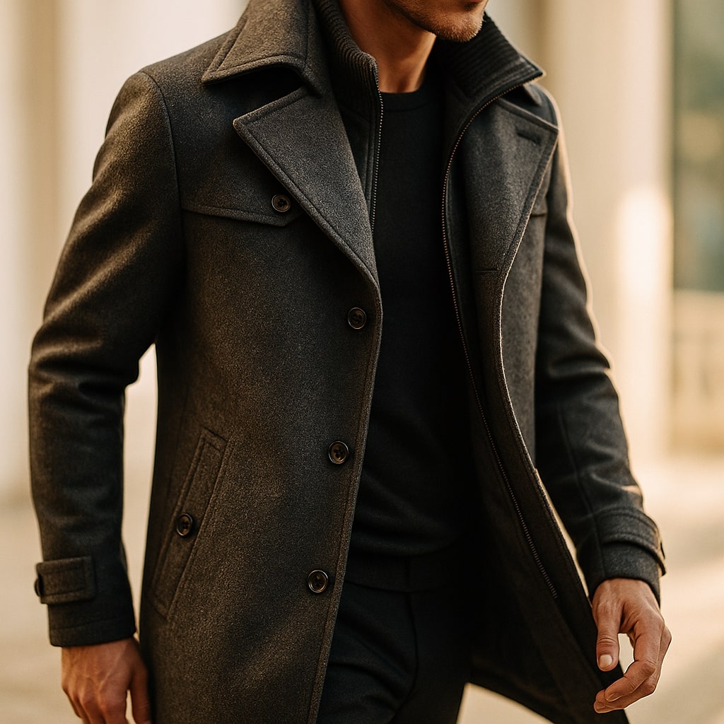 HARRISON OF CALIFORNIA | LONG WOOL COAT FOR MEN
