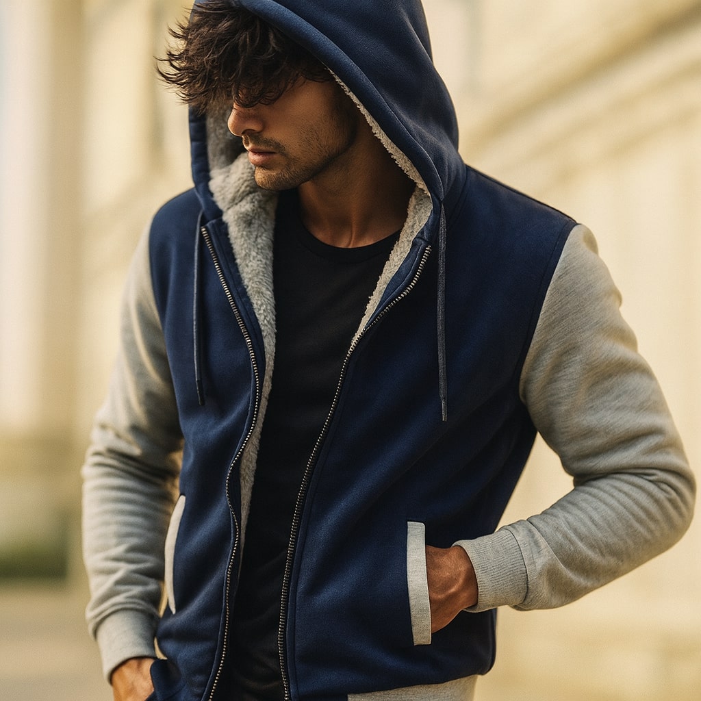HARRISON OF CALIFORNIA | DOUBLE-LAYERED HOODED JACKET FOR MEN