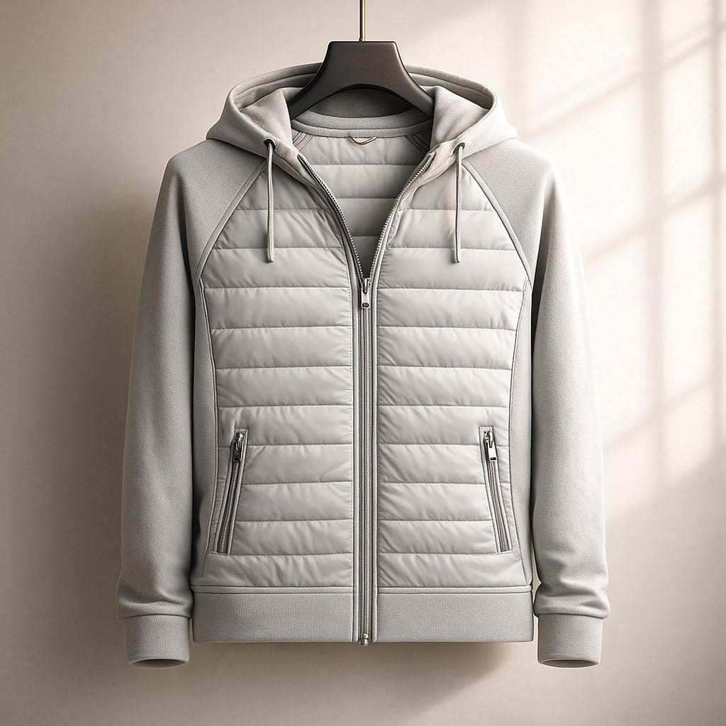 HARRISON OF CALIFORNIA | QUILTED ZIP HOODIE FOR MEN