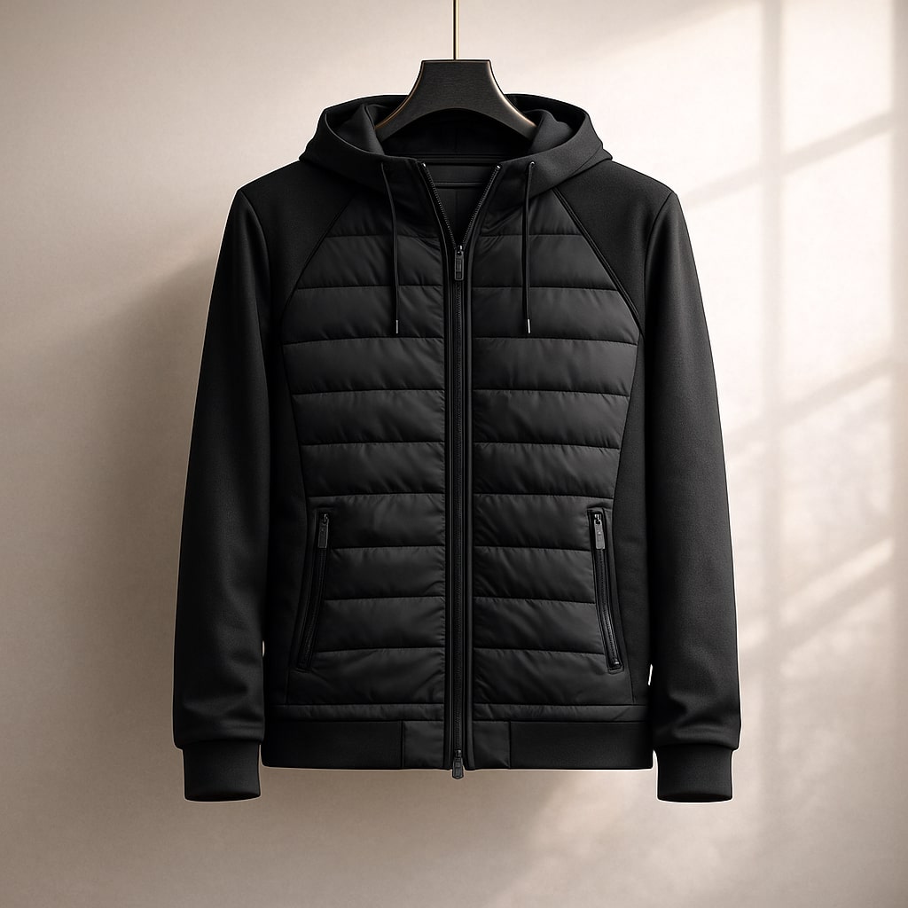HARRISON OF CALIFORNIA | QUILTED ZIP HOODIE FOR MEN