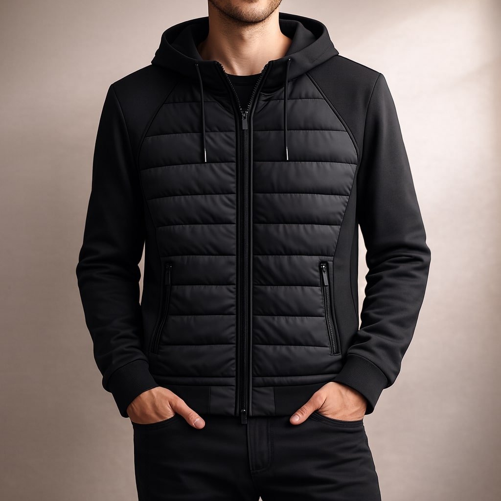 HARRISON OF CALIFORNIA | QUILTED ZIP HOODIE FOR MEN