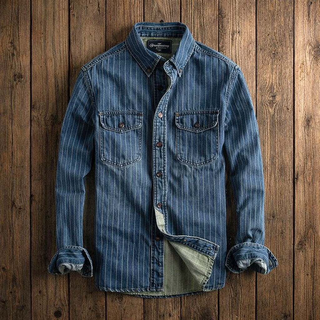 HARRISON OF CALIFORNIA | STRIPED LONG-SLEEVE SHIRT FOR MEN