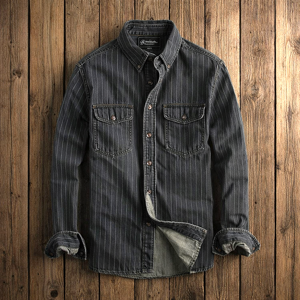 HARRISON OF CALIFORNIA | STRIPED LONG-SLEEVE SHIRT FOR MEN