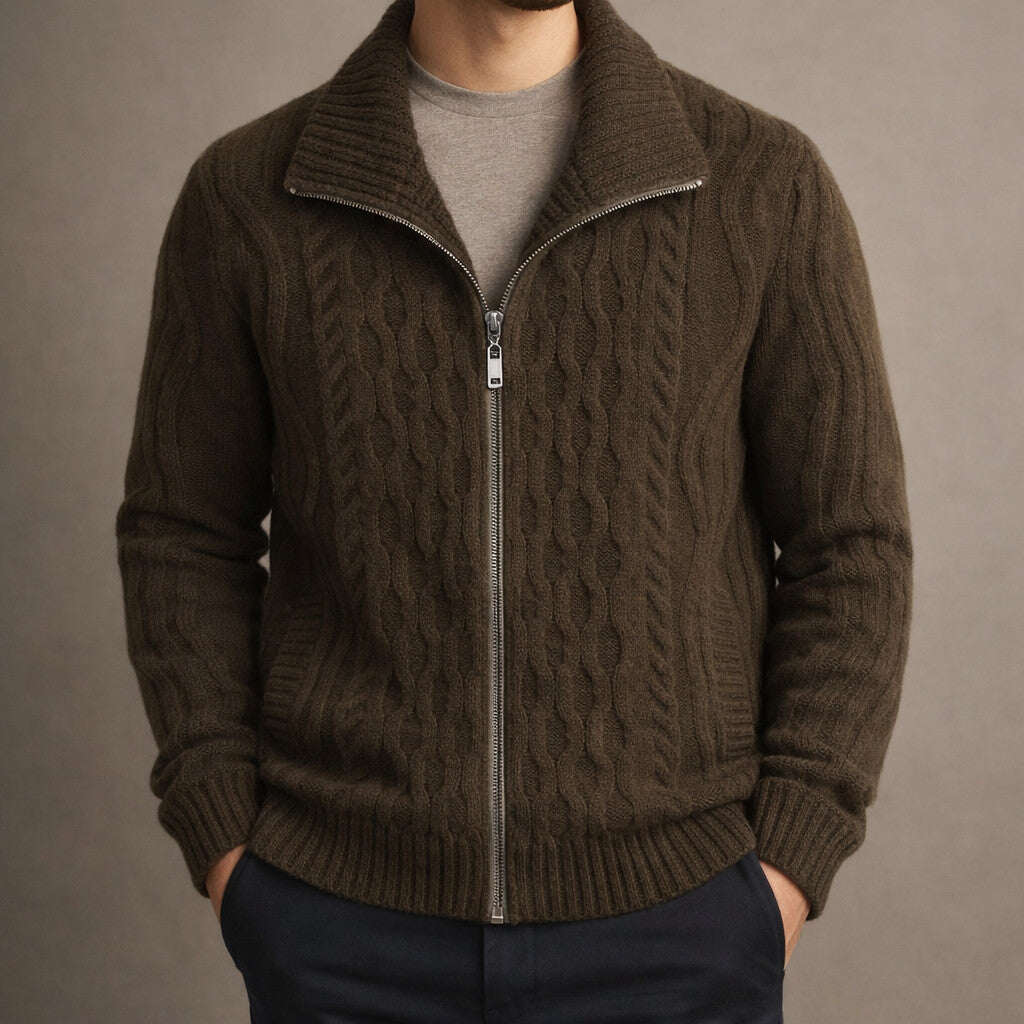 HARRISON OF CALIFORNIA | CLASSIC ZIPPERED CARDIGAN FOR MEN