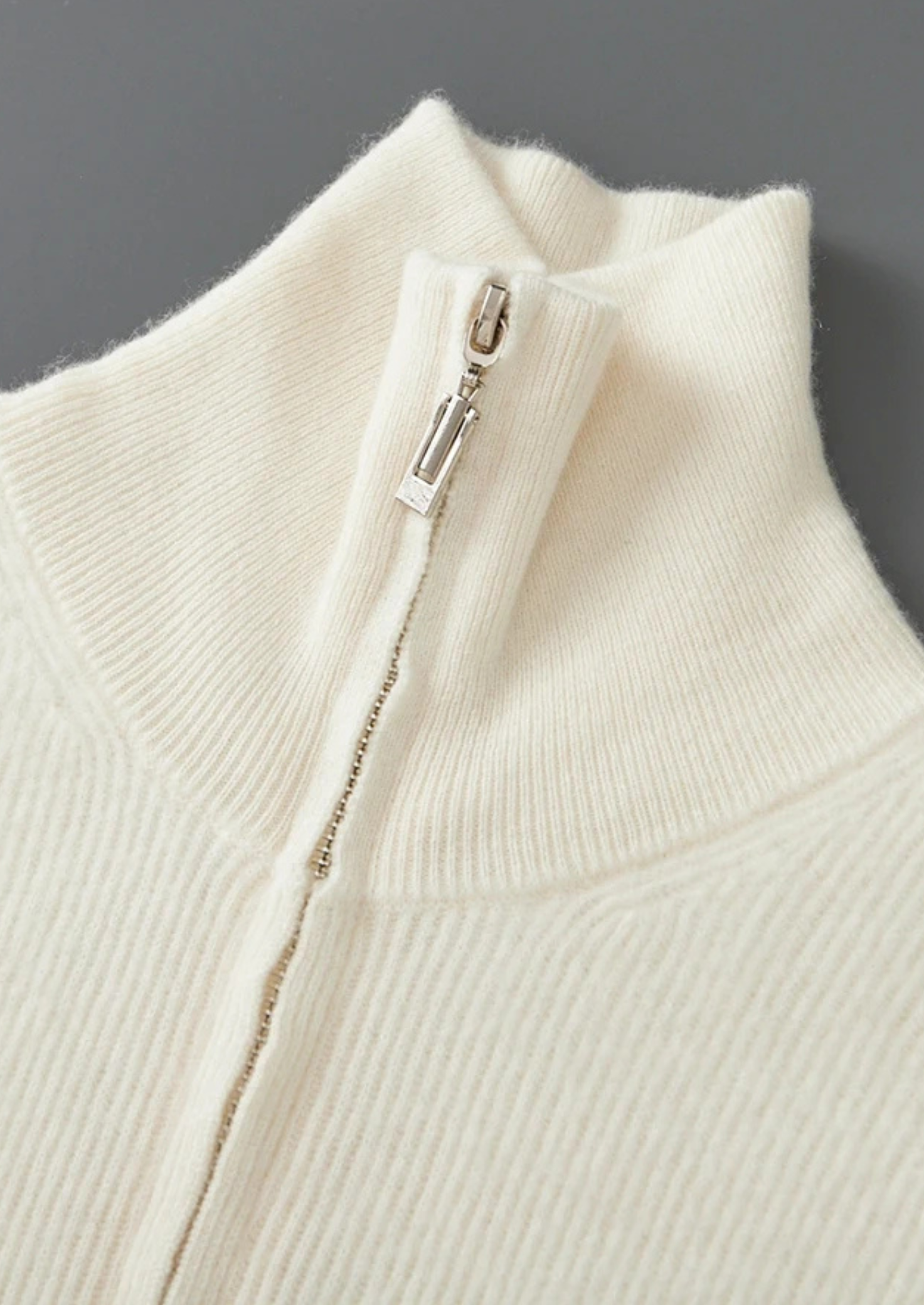 HARRISON OF CALIFORNIA | RIBBED ZIPPER CARDIGAN FOR MEN