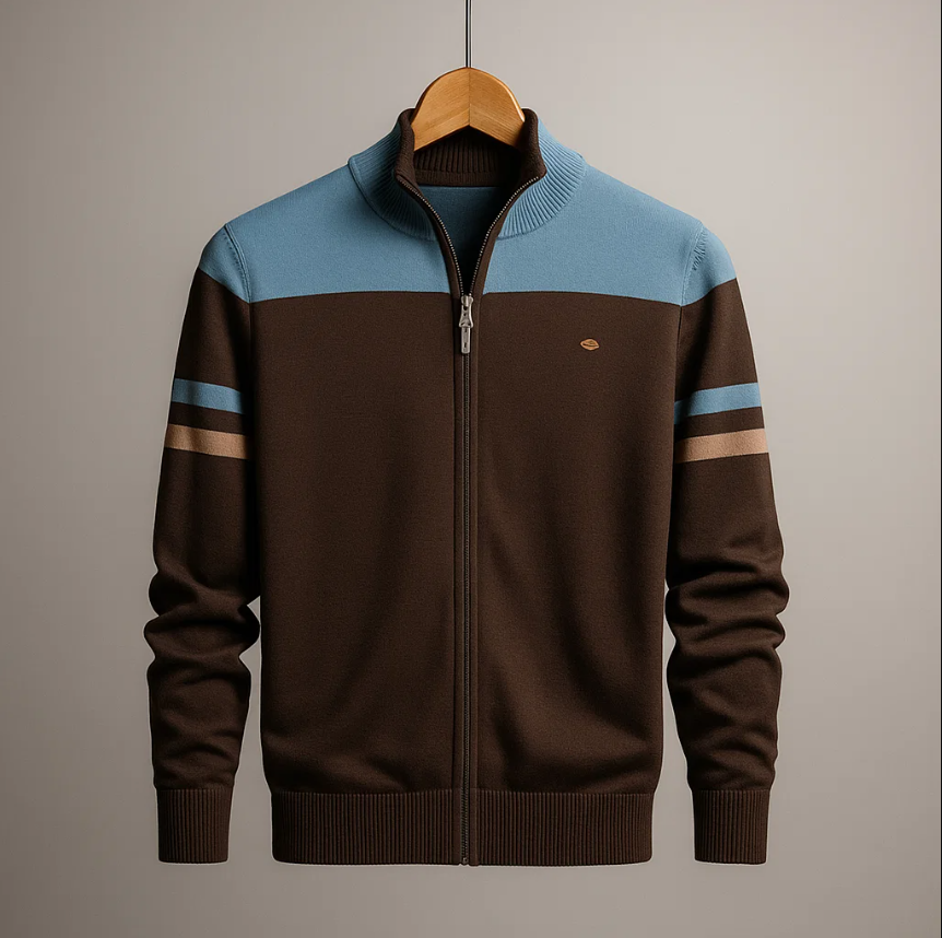 HARRISON OF CALIFORNIA | COLORBLOCK HOODIE WITH ZIP FOR MEN