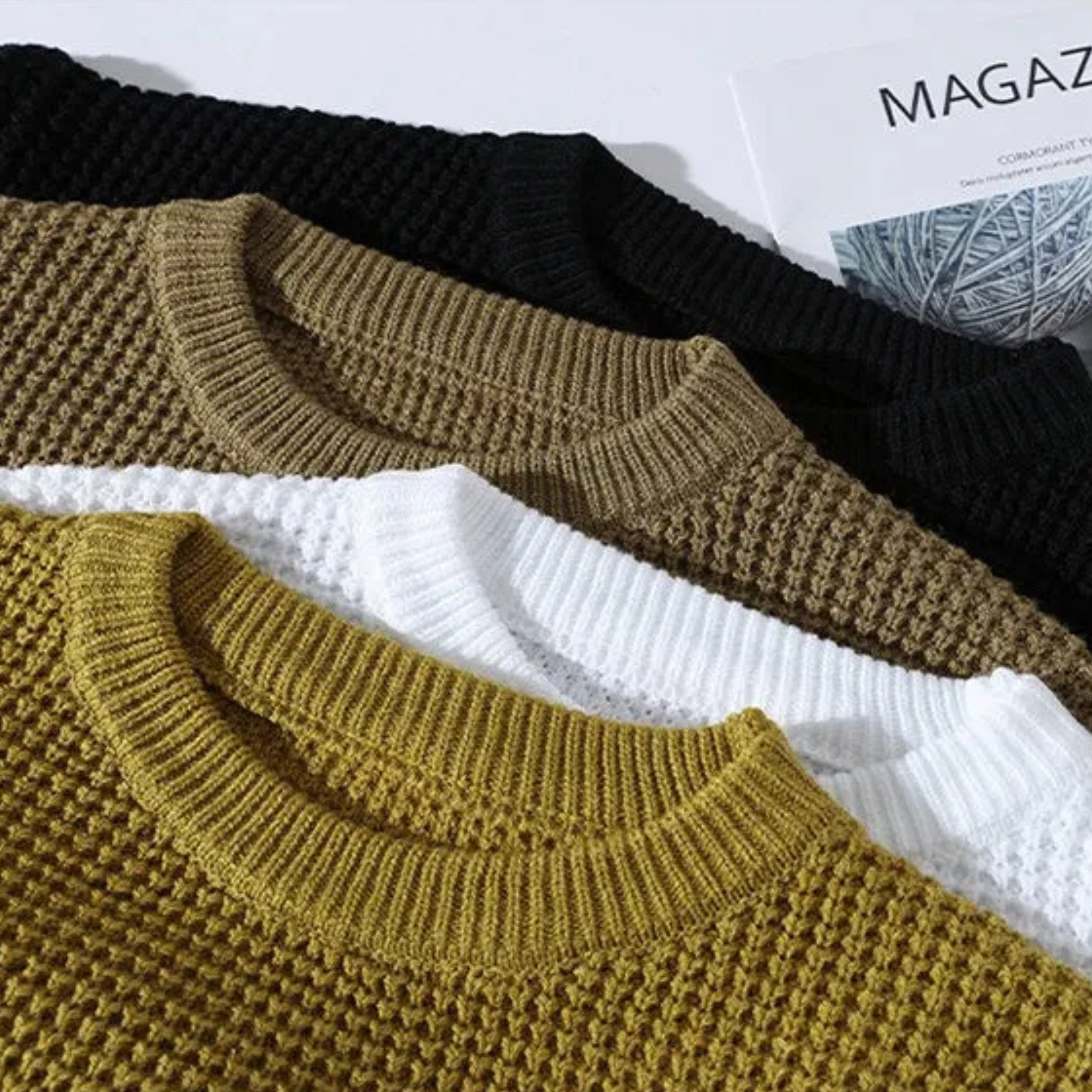 HARRISON OF CALIFORNIA | TEXTURED KNIT SWEATER FOR MEN