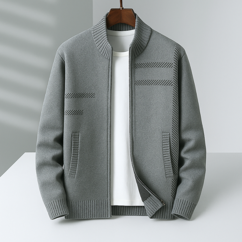 HARRISON OF CALIFORNIA | ZIP-UP KNIT JACKET FOR MEN