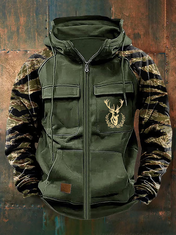 HARRISON OF CALIFORNIA | CLEAN MULTI-POCKET ZIP HOODIE FOR MEN