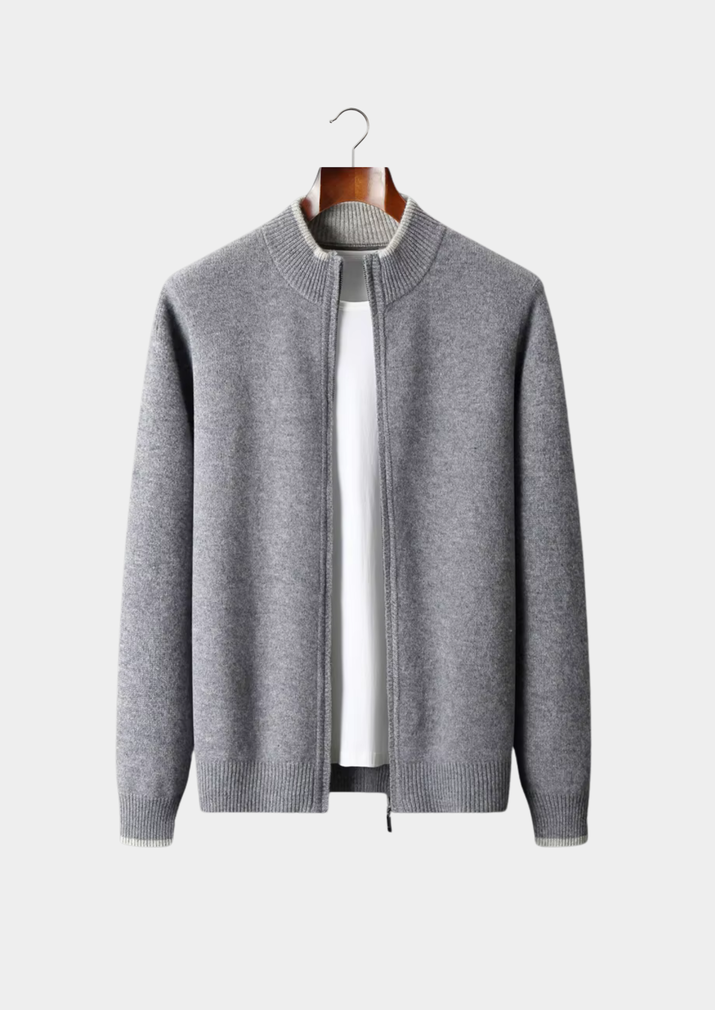 HARRISON OF CALIFORNIA | TWO-TONE ZIP CARDIGAN FOR MEN