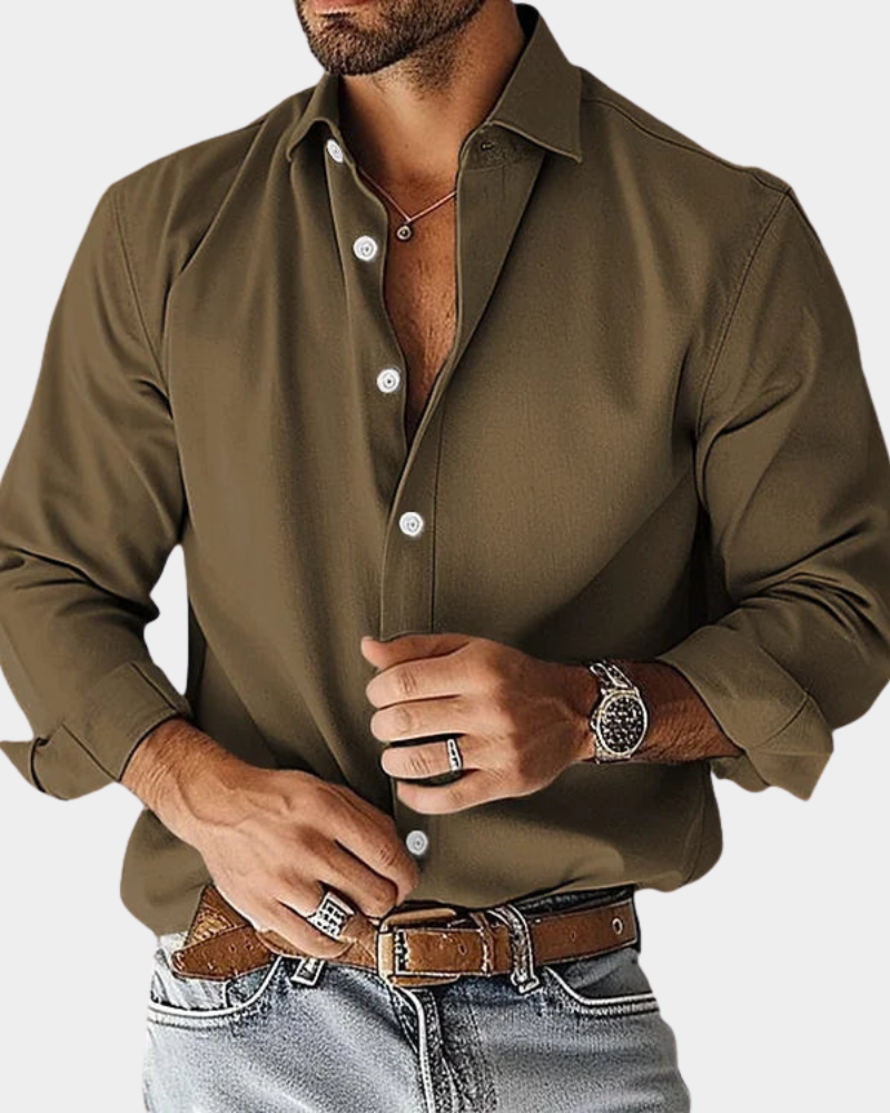 HARRISON OF CALIFORNIA | SLIM FIT STRETCH BUTTONED SHIRT FOR MEN
