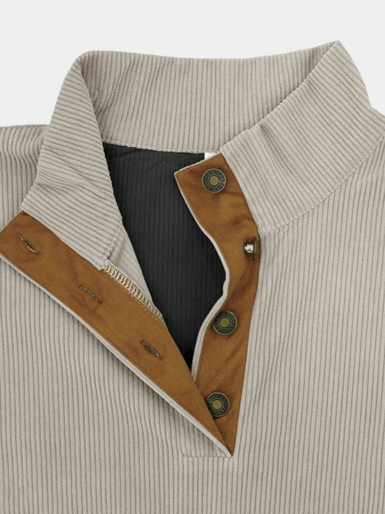 HARRISON OF CALIFORNIA | CORDUROY PULLOVER WITH HIGH COLLAR FOR MEN