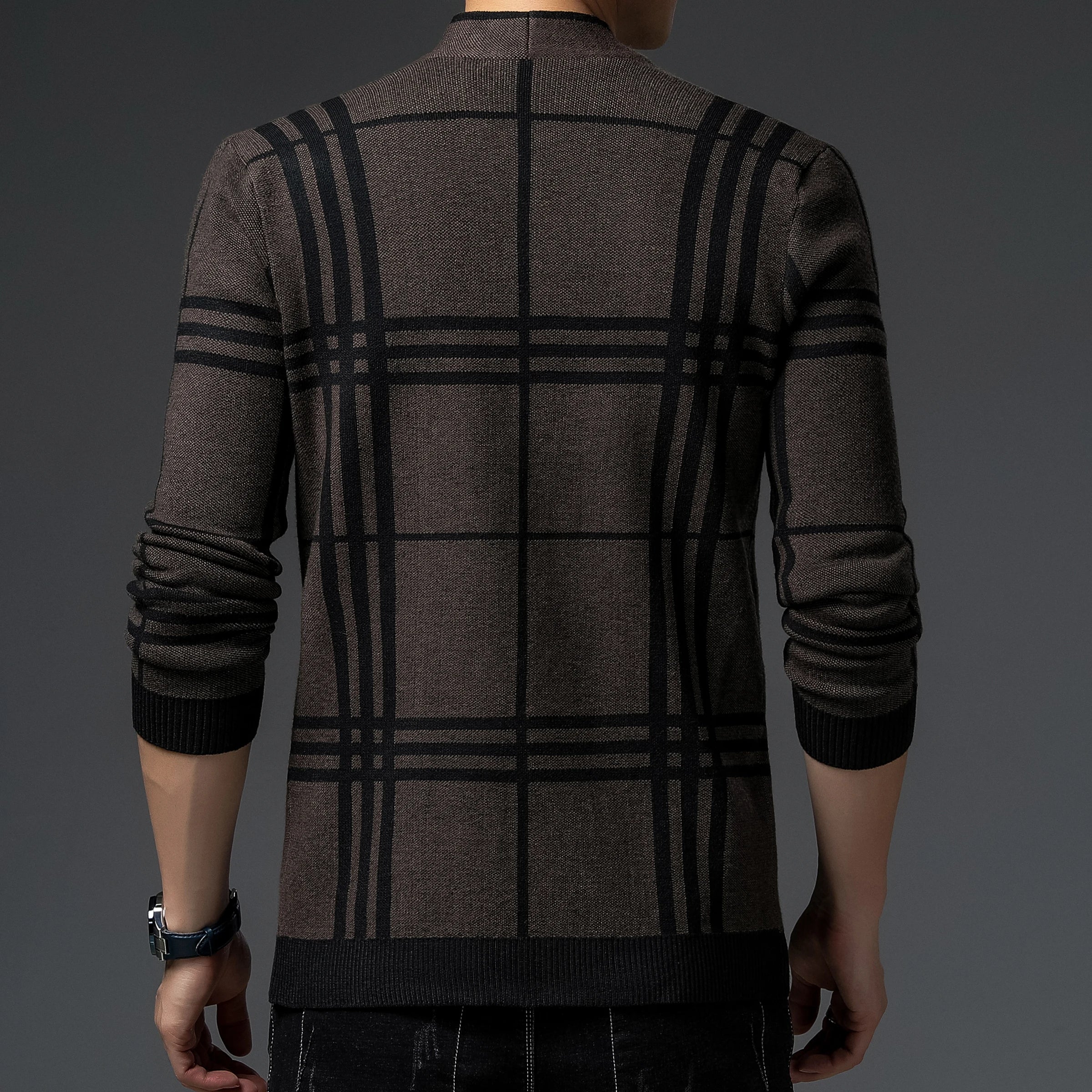 HARRISON OF CALIFORNIA | CHECKERED KNIT CARDIGAN FOR MEN