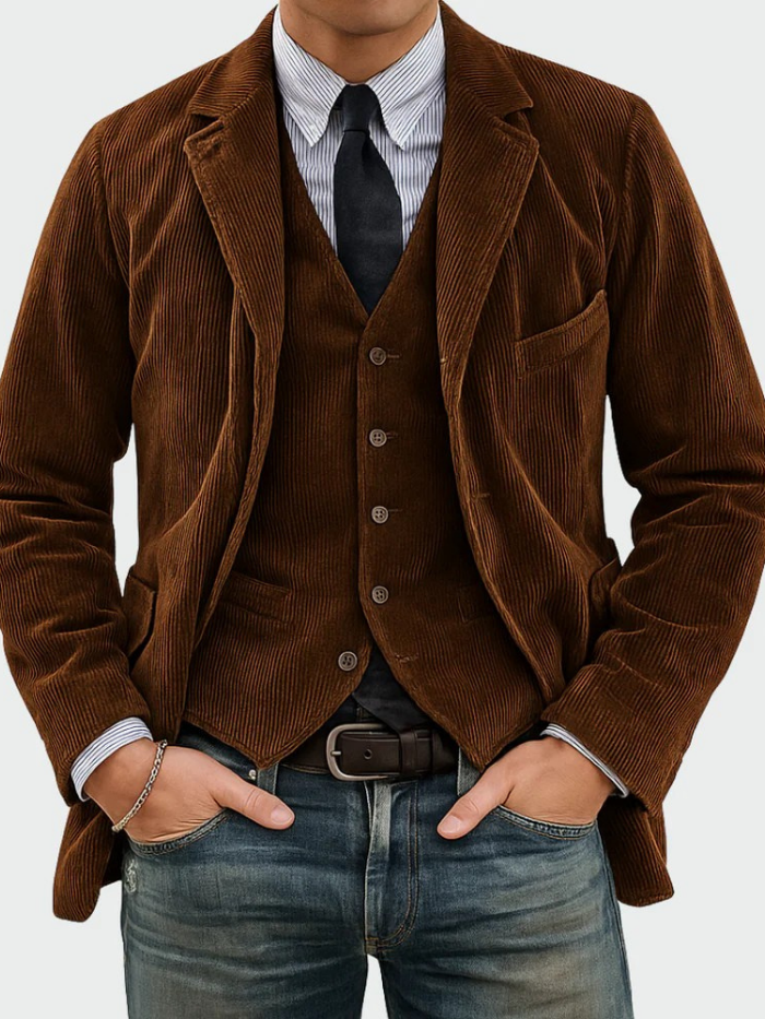 HARRISON OF CALIFORNIA | REFINED CORDUROY BLAZER SUIT FOR MEN