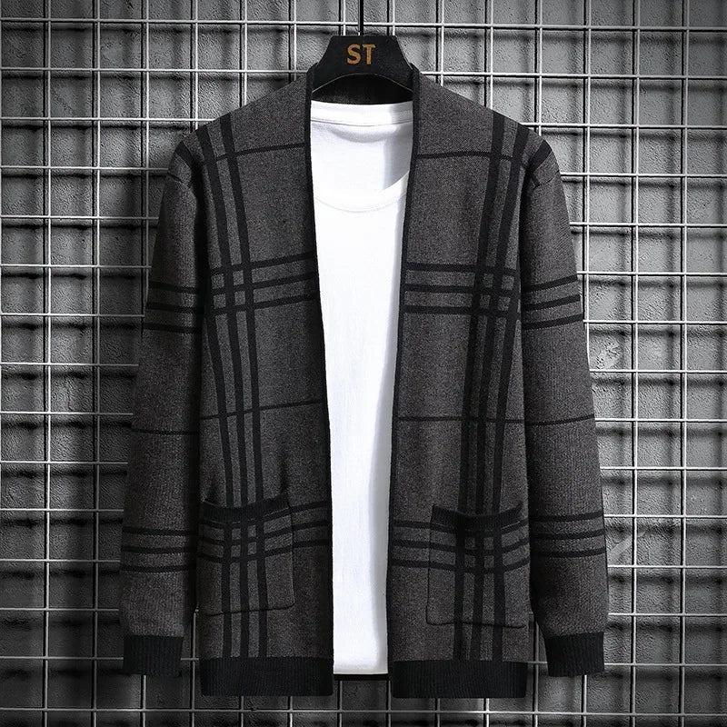 HARRISON OF CALIFORNIA | CHECKERED KNIT CARDIGAN FOR MEN