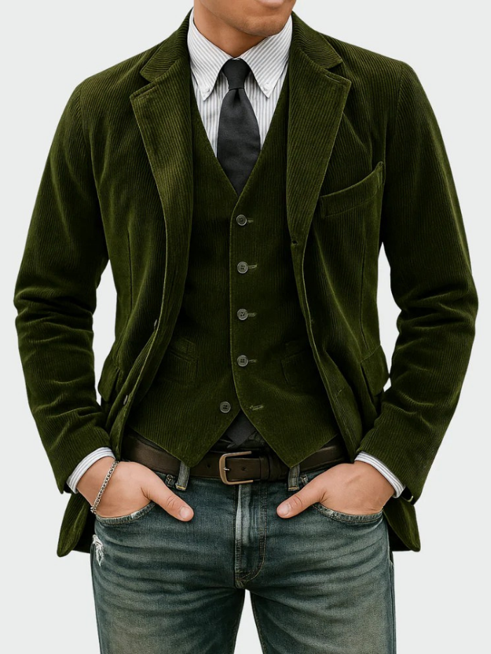 HARRISON OF CALIFORNIA | REFINED CORDUROY BLAZER SUIT FOR MEN