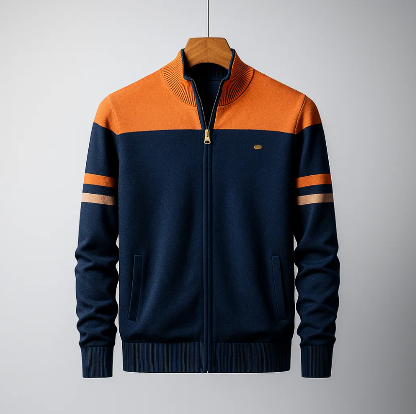 HARRISON OF CALIFORNIA | COLORBLOCK HOODIE WITH ZIP FOR MEN