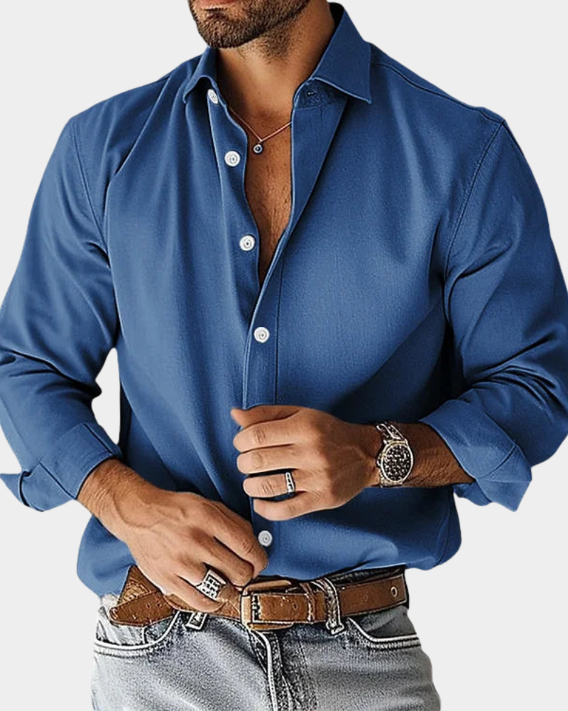 HARRISON OF CALIFORNIA | SLIM FIT STRETCH BUTTONED SHIRT FOR MEN