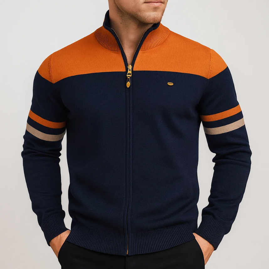 HARRISON OF CALIFORNIA | COLORBLOCK HOODIE WITH ZIP FOR MEN