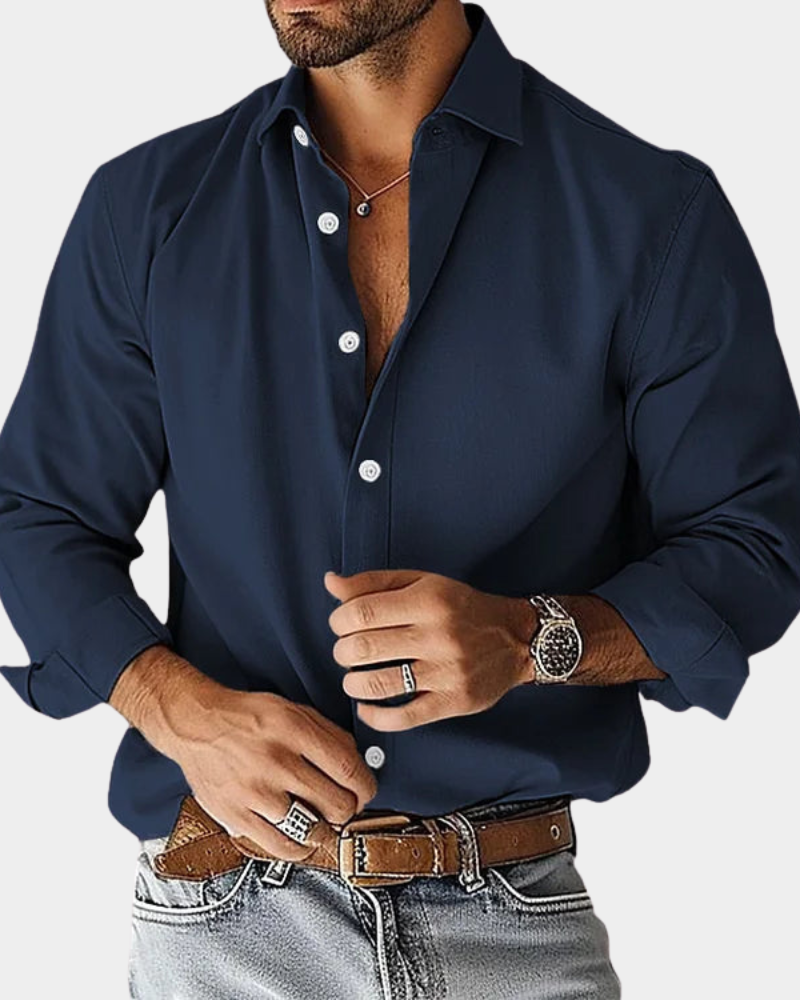 HARRISON OF CALIFORNIA | SLIM FIT STRETCH BUTTONED SHIRT FOR MEN