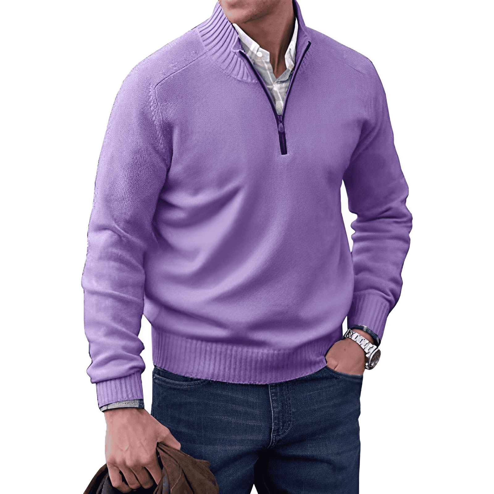 HARRISON OF CALIFORNIA | ZIPPERED KNIT PULLOVER FOR MEN