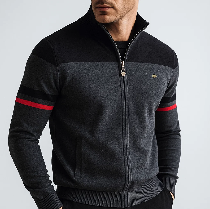 HARRISON OF CALIFORNIA | COLORBLOCK HOODIE WITH ZIP FOR MEN
