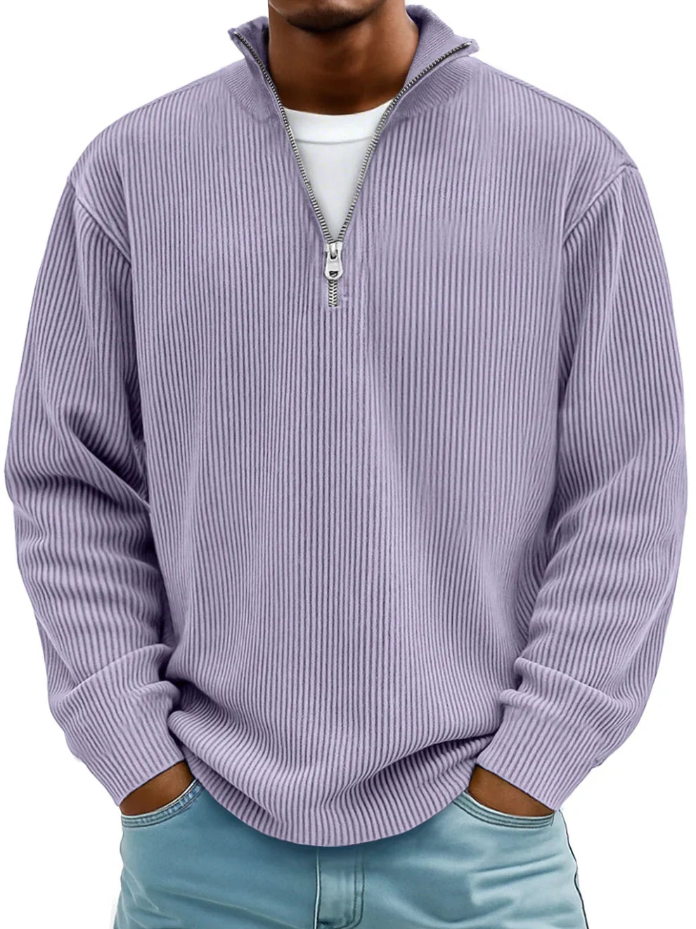 HARRISON OF CALIFORNIA | CLASSIC KNIT SWEATER HALF-ZIP FOR MEN