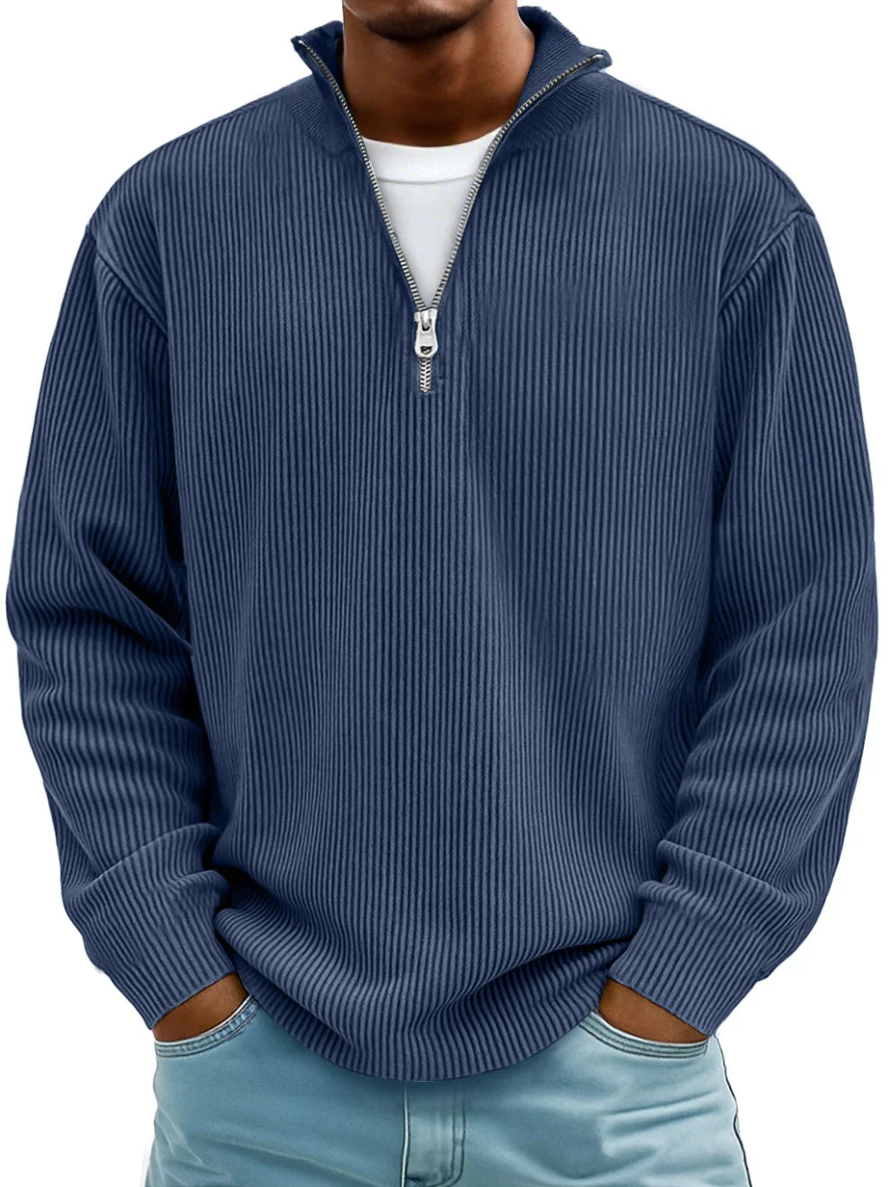 HARRISON OF CALIFORNIA | CLASSIC KNIT SWEATER HALF-ZIP FOR MEN