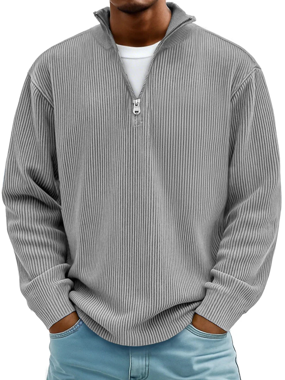 HARRISON OF CALIFORNIA | TRENDY MEN'S HALF ZIP SWEATER