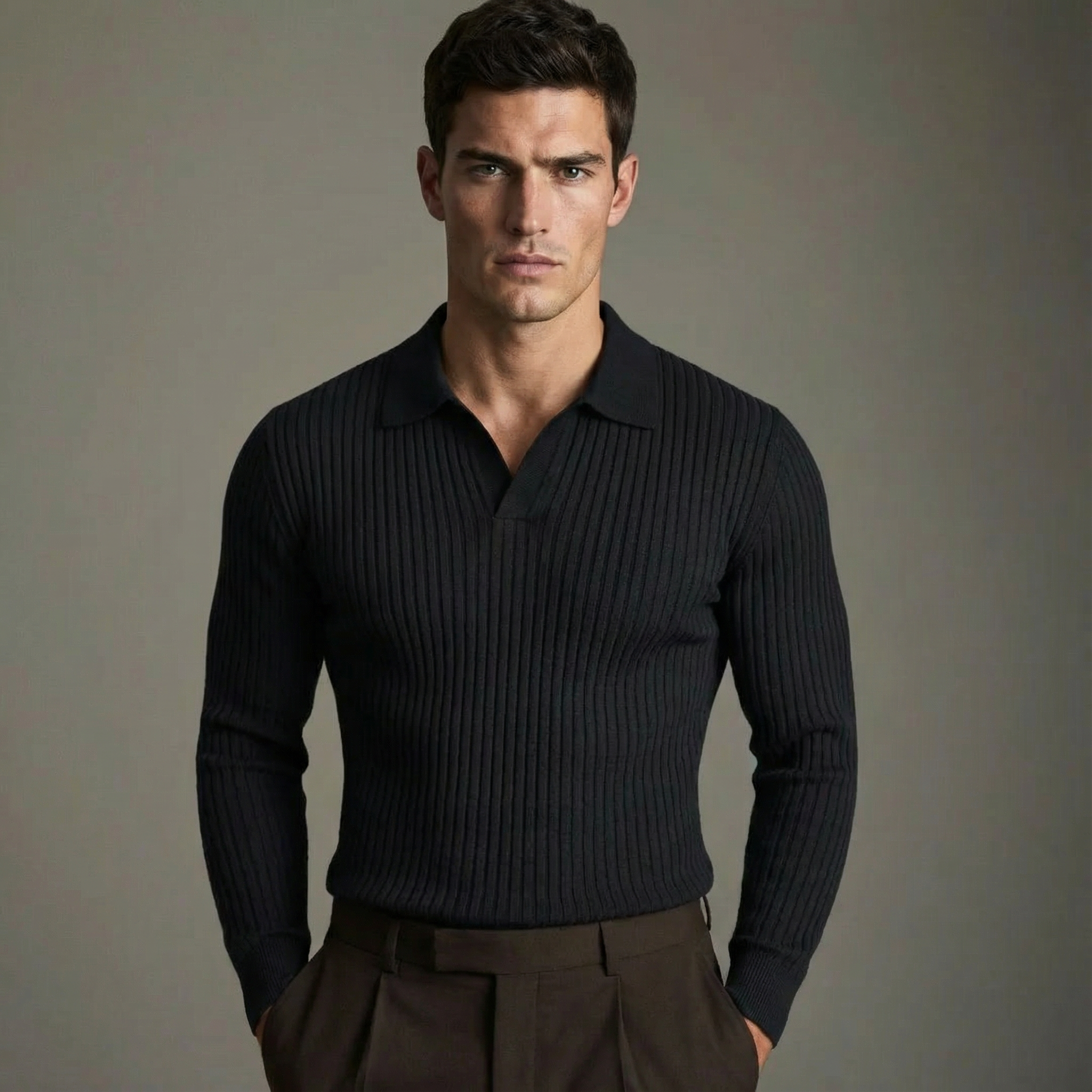 HARRISON OF CALIFORNIA | OPEN COLLAR SHIRT FOR MEN