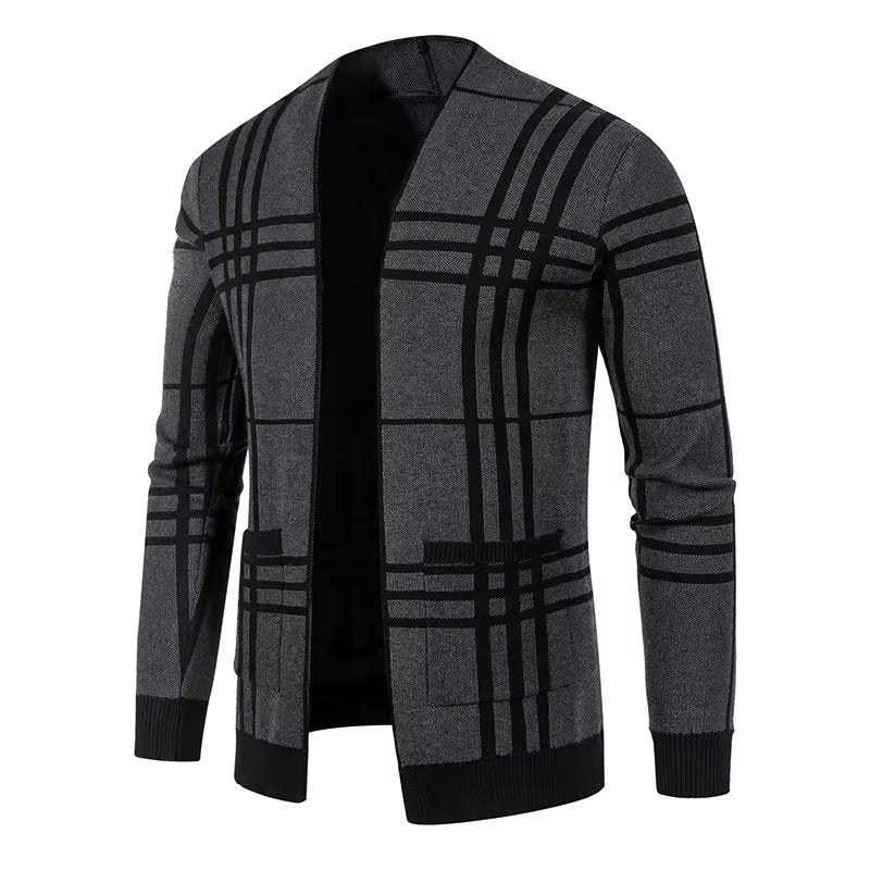 HARRISON OF CALIFORNIA | CHECKERED KNIT CARDIGAN FOR MEN