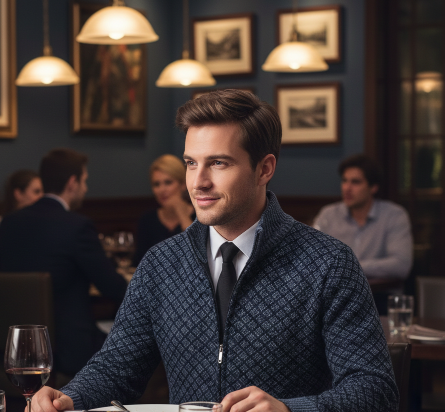 HARRISON OF CALIFORNIA | ZIP-UP CARDIGAN FOR MEN
