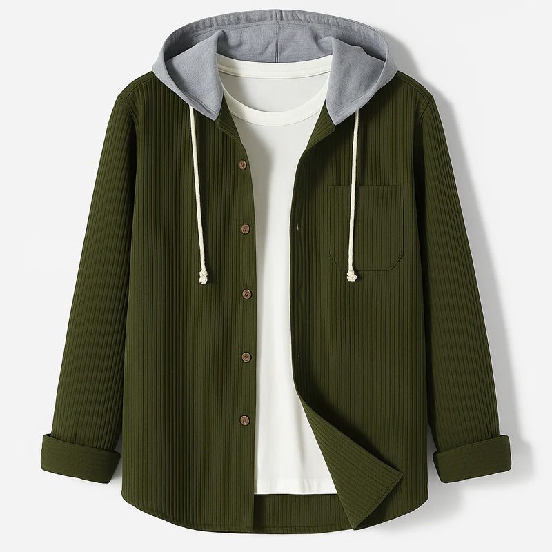 HARRISON OF CALIFORNIA | CORDUROY SHIRT WITH HOOD