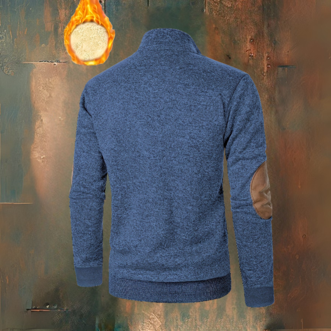 HARRISON OF CALIFORNIA | WARM FLEECE HOODIE WITH BUTTON CLOSURE